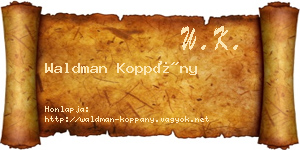 Waldman Koppány névjegykártya